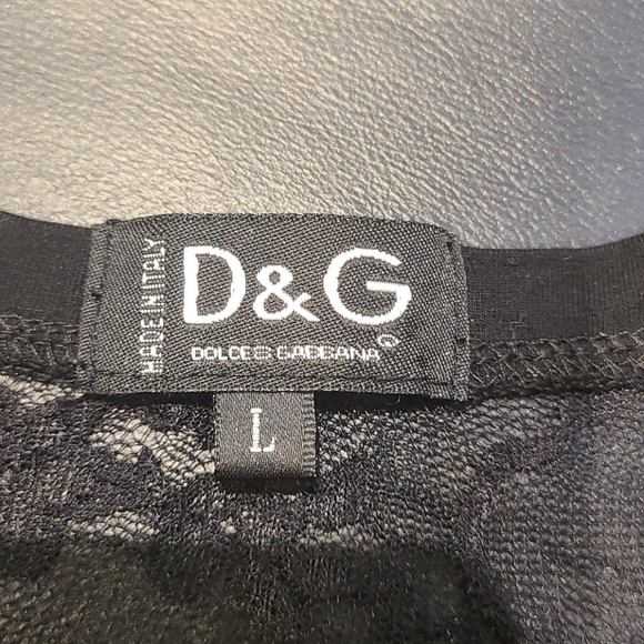 D&G t-shirt black with crystals and lace back - Picture 12 of 12